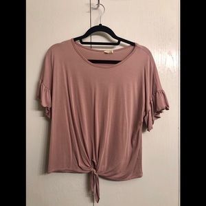 Blush Front Knot Top
